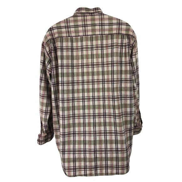 Terrain by Windsor Men's Size Large Plaid Linen Cotton Blend Button Up Shirt - Picture 2 of 8